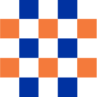 Blue / Orange / White Checkerboard